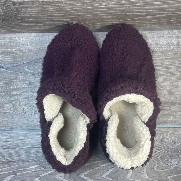 L.L.Bean Cozy Sherpa Fleece Plum Purple Women’s Sz 10M Slip On Slipper Booties - Picture 5 of 11